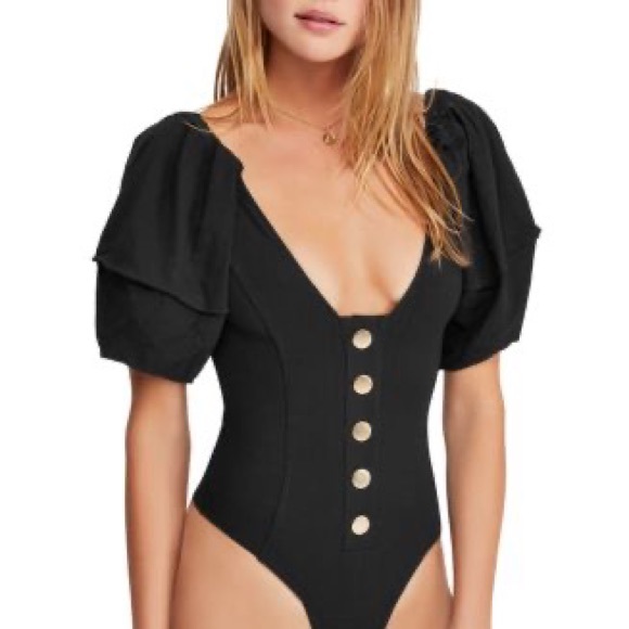 Free people Not so Basic Puff Sleeve Bodysuit - Picture 3 of 11